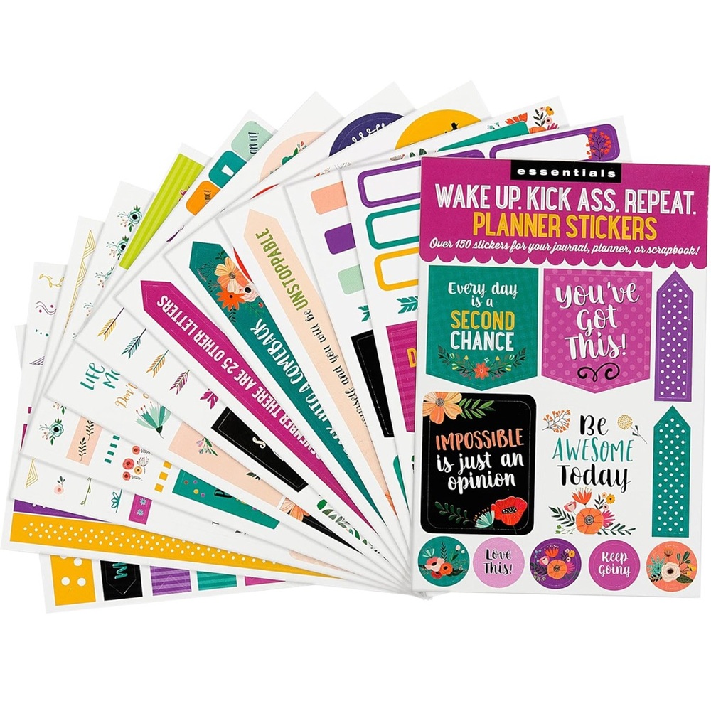 Brand New Wake Up Kick A** Repeat Planner Stickers Track Habits Trends & Stats